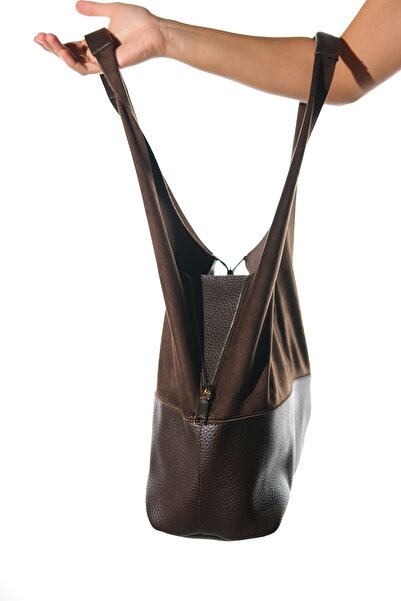 LuviShoes 1096 Dark Brown Suede Women's Daily Bag