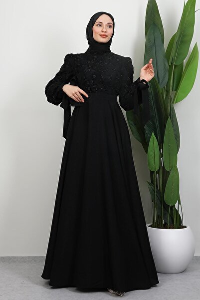 GİYZAMİLA Aybike Princess Evening Dress Black