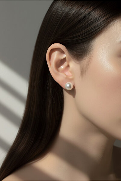 Happyline İnci Top Küpe Su İncisi Karamaz ÇelikTop Küpe