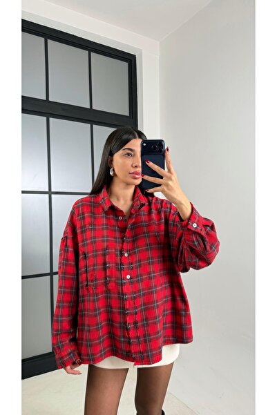 Gaus Kırmızı Ekoseli Oduncu Gömlek GAUS-00617