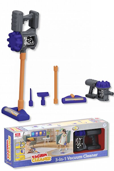 TOYFEST Gerçek Çekim Gücü olan (Hafif) Sesli 3 In 1 Elektrikli Oyuncak Süpürg...