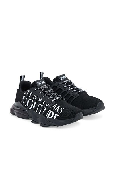 Versace Male Nomo Dis. 13 Large Letter Logo Air Cushioned Mesh Sneaker - Black