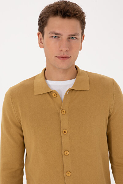 U.S. Polo Assn. Men's Mustard Basic Knitwear Cardigan 50313690-Vr151