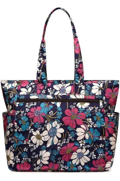 iCozzier Tote Bag for Women, Water Resistant Flower Pattern Large Capacity Shoulder Bag