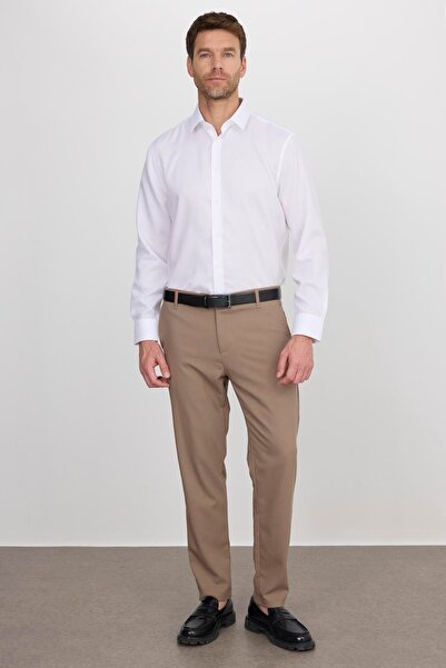 Tudors Slim Fit White Non-Iron 100% Cotton Eco-Friendly Ecoteks Certificated No Ironing Shirt