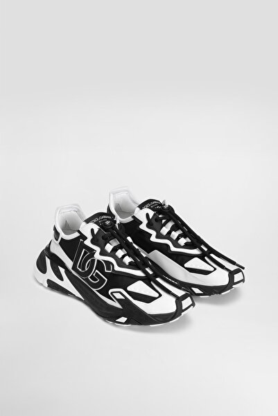 Dolce&Gabbana Men's Applique Logo Chunky Sole Sneakers - White/Black