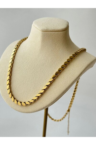 Herşey Nota سلسلة من الفولاذ المقاوم للصدأ موديل أربا - سلسلة قلادة للجنسين ب...