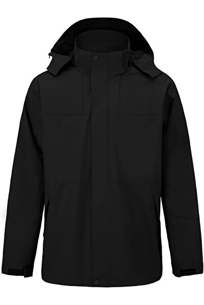 Century Star Men's Waterproof Breathable Rain Jacket with Hood White XL