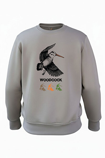 WİDİ Мисливство Hunter Çulluk Woodcock з принтом, 3 шнурки, 100% бавовна, антрацитовий світшот