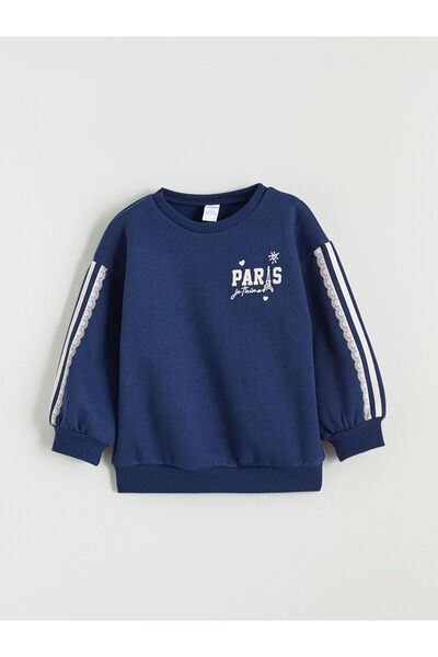 LC Waikiki Printed Girls' Sweatshirt and Sweatpants