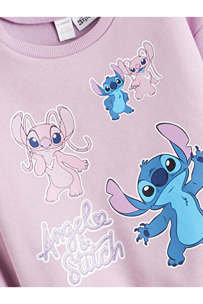 LC Waikiki Crew Neck Stitch and Angel Printed Girls' Sweatshirt and Leggings