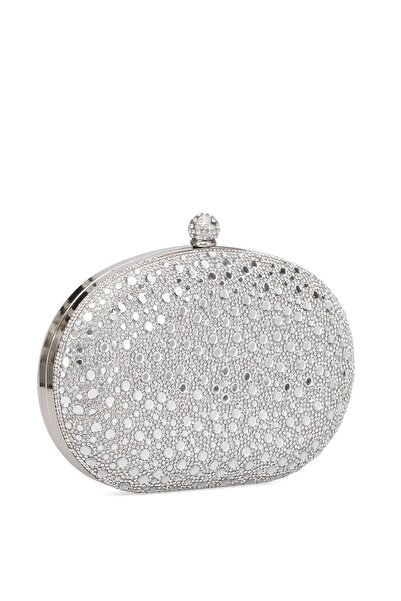 Guja 25Kc1288 Women's Stone Box Evening Dress Bag Silver