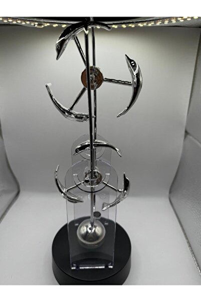 Market Pilli Kinetik Denge Oyuncağı – Dönen Metal Denge Çarkı Masa Süsü