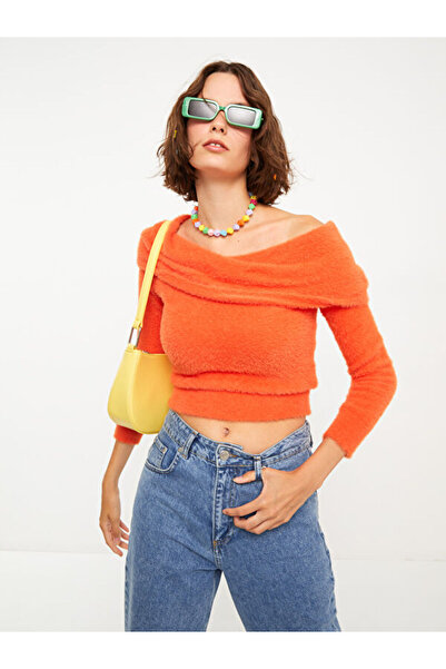 LC Waikiki Boat Neck Plain Long Sleeve Women's Knitwear Sweater