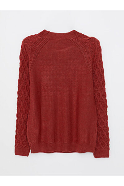 LC Waikiki Crew Neck Self Patterned Long Sleeve Women's Knitwear Sweater