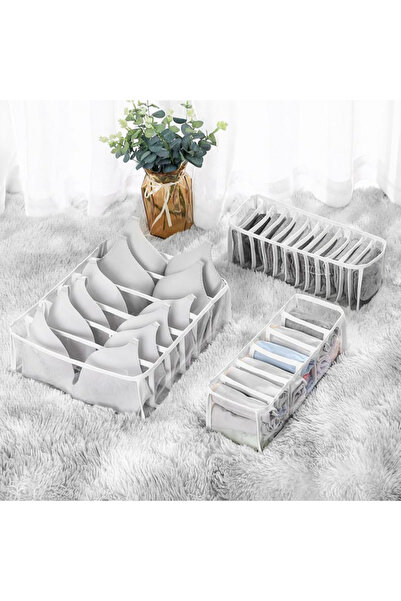 MaffStuff Storage Box with 7 Compartments White 36x14x12 cm Home Organization