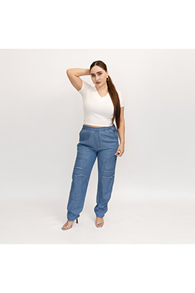 LINELLE ملابس نسائية كاجوال - بنطال بيجاما خفيف الوزن من قماش الدنيم القطني ب...