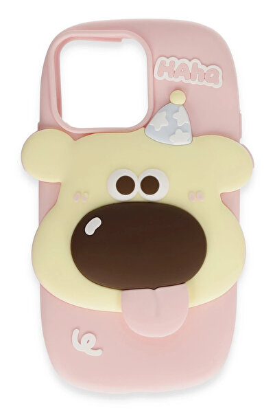 NewFace غطاء حماية لهاتف آيفون 15 برو من تيك إم آر تي، غطاء سيليكون بشخصية بو...