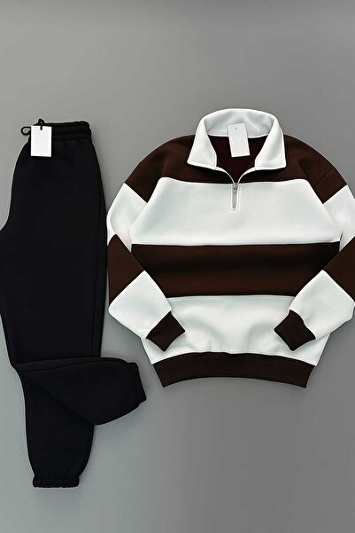 BRLKN Unisex Half Zipper Tracksuit Set 3 Thread Cotton New Season