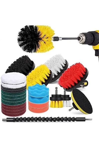 COOYA 24-Piece Drill Brush Accessories Set,Matte Pad and Sponge,Electric Matte Brush Band Extendin