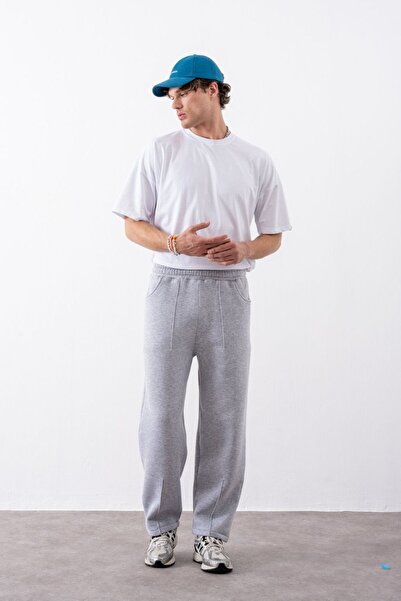 gothamvibes Men's Baggy Chill Gray Sweatpants