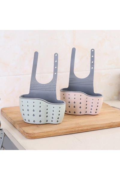 MaffStuff Sink Sponge Holder, Gray, 13x4x22 cm, with Drain and Adjustable Grip