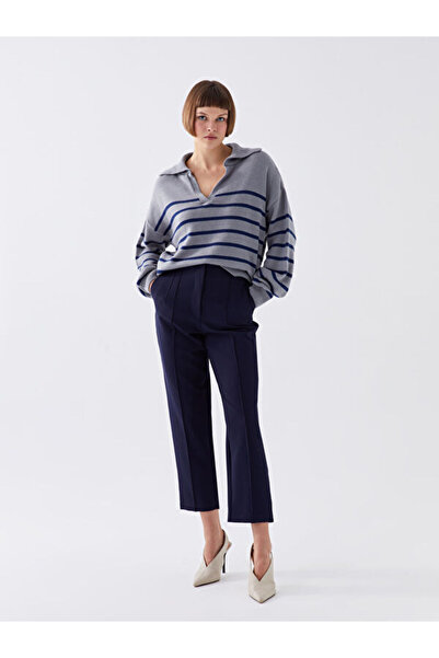 LC Waikiki Polo Neck Striped Long Sleeve Women's Knitwear Sweater