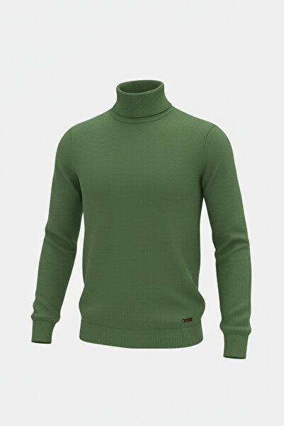 Pulltonic Erkek Balıkçı Yaka Düz Kazak | %70 Kaşmir