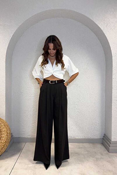 Clothing palette PİLE DETAYLI GENİŞ PAÇA PANTOLON