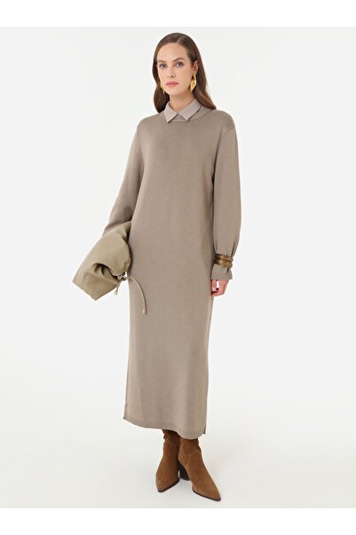 Benin Βασικό άνετο πλεκτό φόρεμα χιτζάμπ - Βιζόν -