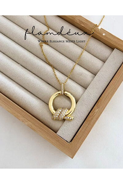 Düğüm Detaylı Gold Kolye