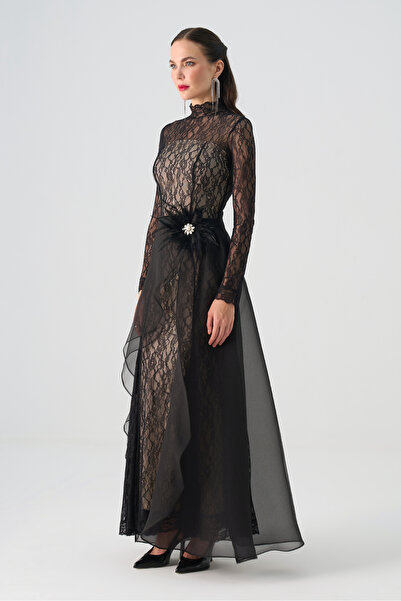 Dizayn Ella Dantel Detaylı Uzun Takım EL-4458