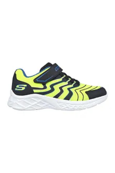 SKECHERS Microspec II Tromson Velcro Closure Shoes - Black/Blue/Yellow