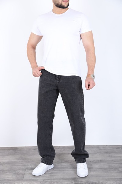 MYRAB DENİM Men's Brown Baggy Jeans Wide Fit Comfortable Casual & Streetwear ...