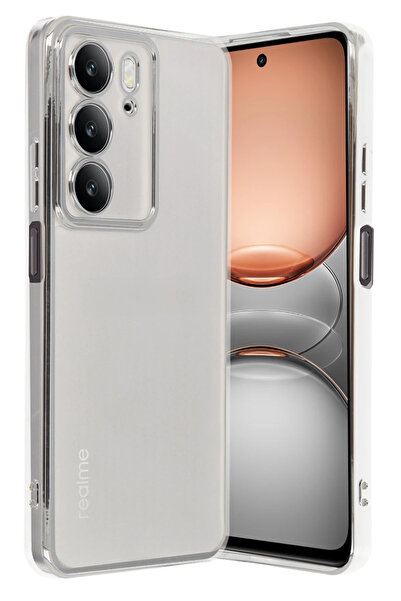 NewFace حافظة تيك ام آر تي ريلمي سي 75 4 جي من السيليكون مع عدسة (122429) - فضي