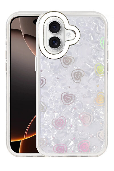 NewFace غطاء متوافق مع هاتف آيفون 16 من تيك إم آر تي بنمط لومي (155422) - أبيض