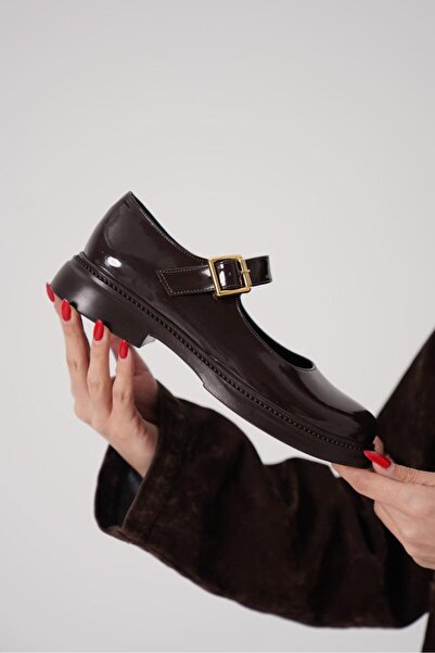 BUNİPARK Women's Loafer Patent Leather Comfortable Orthopedic Shoes