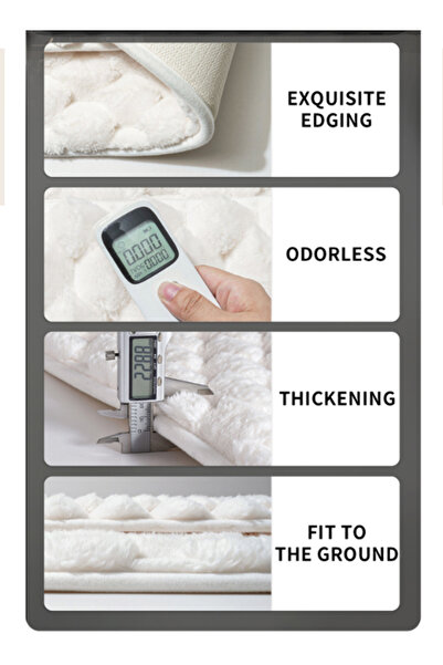 Generic Bath Rug Mat Washable Thick Soft Absorbent Chenille, Quick Dry Microfiber Mats, Rubber Backing