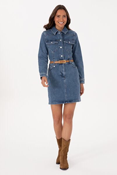 U.S. Polo Assn. Kadın Mavi Jean Elbise 50309415-DN0022