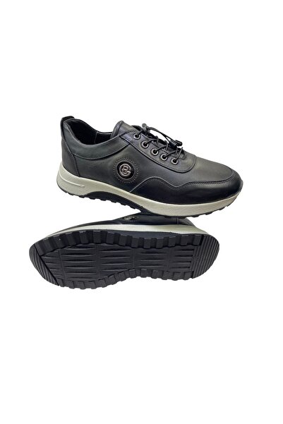 SULA Men's Rubber Lace-Up Leather Black Polyurethane Sole