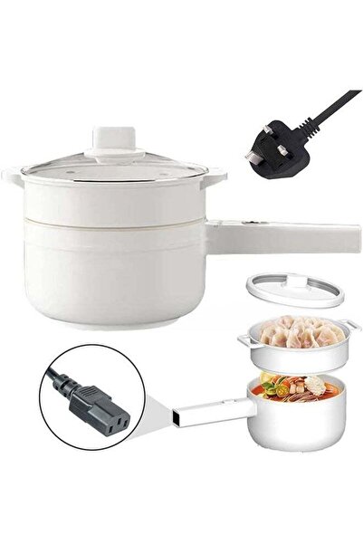 fulina 2L Electric Hot Pot with Steamer & Temperature Control, Non-Stick Electric Cooker Shabu Shabu