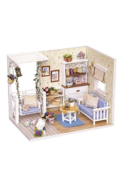 Yailla Generic Non-Toxic Creative Imaginative Doll House Miniature Kit With Led Lights And Furniture