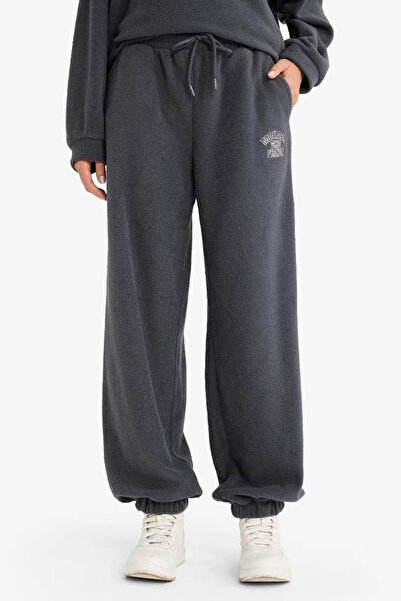 DeFacto Standard Fit Pocketed Fleece Anthracite Women's Sweatpants Y2650Az/Ar191