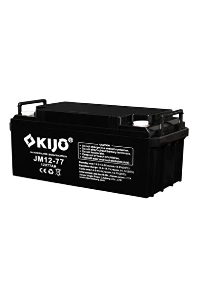 KIJO Baterie AGM cu acid-pb, ciclu profund, 12V, 77Ah, conector M8 - JM12-77