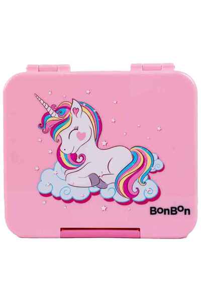 BONBON - صندوق غداء إيليت ميني مانع للتسرب بأربع حجرات - يونيكورن أون كلاود