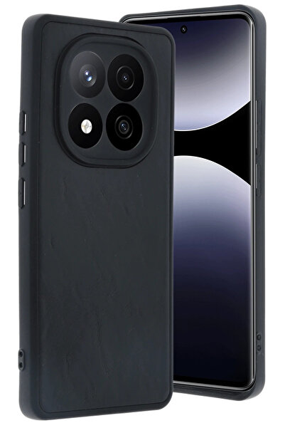 NewFace غطاء جلدي لهاتف شاومي ريدمي نوت 14 برو 4G من تيك إم آر تي (91537) - أسود