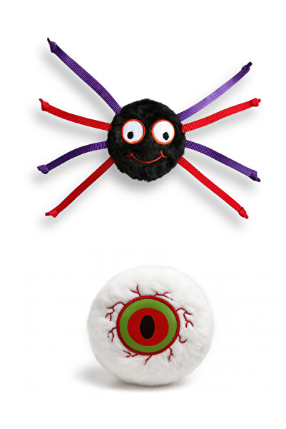 Havhav Halloween Themed Dog Toy Set of 2 | Plush Spider and Plush Eye Play Ball