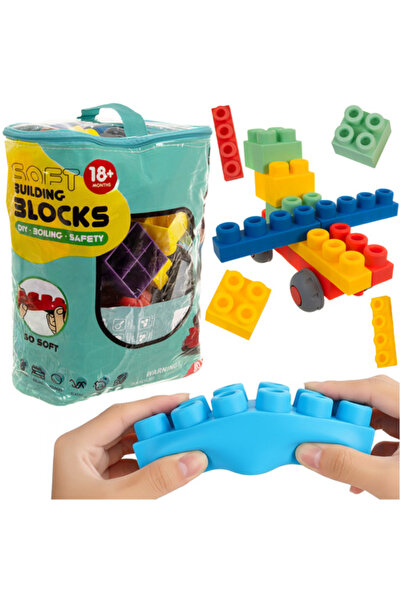 zola Set of 80 soft sensory building blocks, multi-colored 38×15 cm