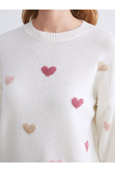 LC Waikiki Crew Neck Patterned Women's Knitwear Sweater