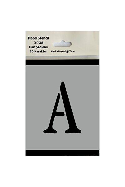 Mood Stencil Stencil Harf Boyama Şablonu X038 Harf Yüksekliği 7 cm